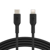 Belkin BoostCharge Lightning to USB-C Cable (1m/3.3ft) - Black (CAA003bt1MBK), 18W Fast Charge, 8,000+ bends tested, 480Mbps, USB-C PD, PVC Cable