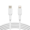 Belkin BoostCharge Lightning to USB-C Cable (1m/3.3ft) - White (CAA003bt1MWH), 480Mbps, 8K+ bend, Apple iPhone / iPad / Macbook, 2YR