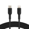 Belkin BoostCharge Braided Lightning to USB-C Cable (2M) - Black(CAA004bt2MBK), 480Mbps, 30K+ Bend,Apple iPhone/ iPad, MFI-Certified, 2 Years Warranty