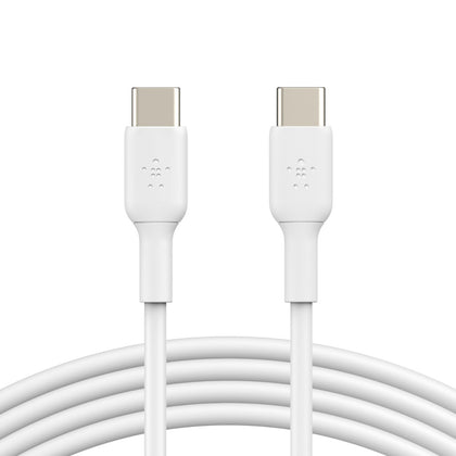 Belkin BoostCharge USB-C to USB-C Cable (1m/3.3ft) - White (CAB003bt1MWH),60W,480Mbps,8K+ bend,Samsung Galaxy,iPad,MacBook,Google,OPPO,Nokia,2YR