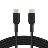 Belkin Boostcharge USB-C to USB-C Braided Cable 0.15M - White (CAB004bt0MWH), 60W, 30K+ bend, Certified by USB-IF to meet all electrical, 2YR