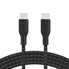 Belkin BoostCharge Braided USB-C to USB-C Cable (3M) - Black (CAB014bt3MBK),100W,480Mbps,USB 2.0, 30K+ Bends, Samsung Galaxy,MacBook,2 Years Warranty