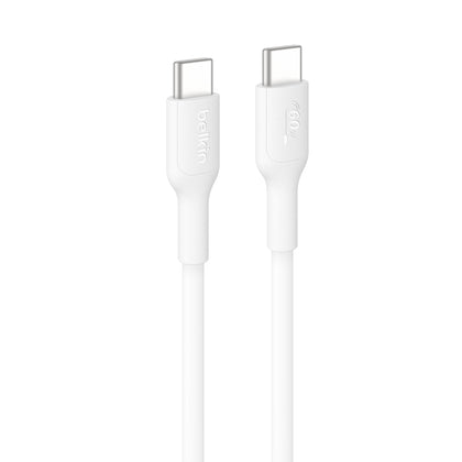Belkin BoostCharge USB-C to USB-C Cable (0.15M) - White(CAB023fq0MWH), 3A/60W, 480Mbps, 300K+ Bends, Apple, Samsung, USB-IF Certified,2 Years Warranty