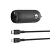 Belkin BoostCharge 30W USB-C PD Car Charger + Lightning to USB-C Cable (1M) - Black (CCA004bt1MBK-B5), USB-IF Certified,Apple, Samsung,2 Years Waranty