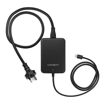 LS Cygnett PowerMaxx 140W USB-C GaN Laptop Charger - Black (CY4531PDWCH) Integrated 1M USB-C Cable,Fast Charging,Travel-Ready,2 Years Warranty