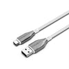 Cygnett Armoured Braided USB-C to USB-A (2.0) Cable (1M) - White (CY4682PCUSA), 3A/60W, 480Mbps, Turbo Charge, Best for Laptop, 5 Years Warranty