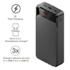 Cygnett ChargeUp Boost 4th Gen 20K mAh Power Bank- Black(CY4751PBCHE)Triple Port(Dual USB-A 15W+1xUSB-C 15W),15cm USB-C Cable,15W Max,2 Years Warranty