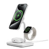 Cygnett ChargeBase Qi2 3-in-1 Magnetic 15W Wireless Charger-White(CY5070BUNCP),1.2M USB-C Cable,5W Watch Charger, 180° Swivel Head,2 Years Warranty