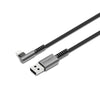 Cygnett Unite Right-Angle Lightning to USB-A Cable(2.0)(1M)- Black (CY5108PCCSL),12W,Double Braided,10Gbps Transfer, Fast Charge,MFi,2 Years Warranty