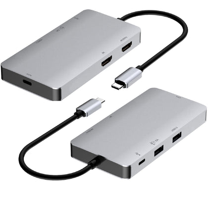 Cygnett Unite 6-in-1 USB-C Hub Adapter (CY5147HUB61)2xUSB-A 3.0 1xUSB-C 3.0 1 USB-C 100W PD 2x HDMI 8K 5GBPS Data Speed, 2 Years Warranty