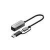 Cygnett Unite USC-C to 2.5Gbps Ethernet Adapter-White(CY5410CYHUB),2.5GBPs Transfer Speed, Integrated 15cm cable,USB-C to USB-A Adapter,2Year Warranty
