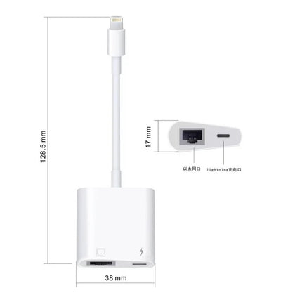 USP Lightning to Ethernet + Power Adapter - White, Easy to use, Fast and Stable connection, 100Mbps.