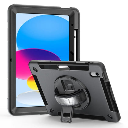USP Rugged Apple iPad Air (10.5') (3rd Gen) Case Black - Built-in-Kickstand, Hand & Shoulder Strap, DropProof, 5 Years Warranty