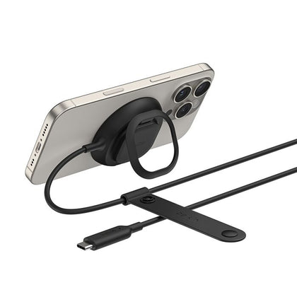 Belkin UltraCharge Magnetic Wireless Charger With Qi2 + 36W Wall Charger + Tethered USB-C Cable (2M) - Black (WIA013auBK), 25W, 2 Years Warranty