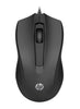 HP Wired Desktop 100 Mouse 1200dpi 3 Buttons Wired USB-A Connector Optical Red Sensor 1.2M Cable Length Black 1YR WTY