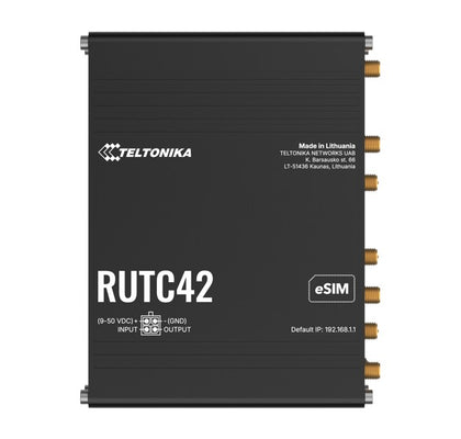 Teltonika RUTC42 DUAL MODEM EDGE ROUTER, LTE Cat 4 with dual modem, failover, load balancing, WI-FI 6, 5x Gigabit Ethernet Ports, PSU included.