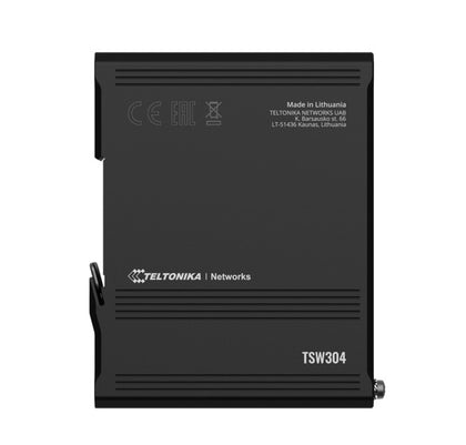 Teltonika TSW304 - DIN Rail Switch, 4x Gigabit Ethernet with speeds of up to 1000 Mbps, Integrated DIN rail bracket - PSU excluded (PR3PRAU6)