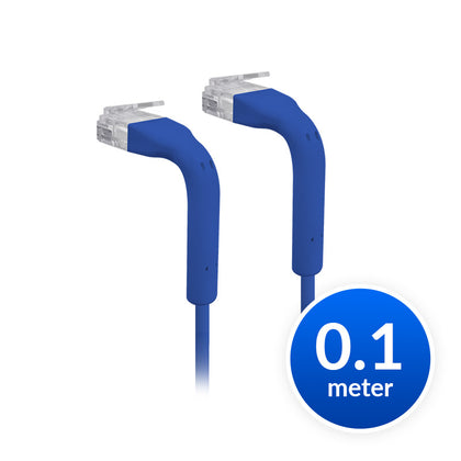 Ubiquiti UniFi Patch Cable Single Unit, 0.1m, Blue, Both End Bendable to 90 Degree, RJ45 Ethernet Cable, Cat6, Ultra-Thin 3mm Diameter