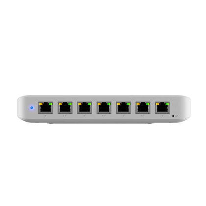 Ubiquiti Ultra 210W, Compact 8-port Layer 2 GbE PoE Switch Versatile Mounting Option,7 GbE PoE+ Output& 1 GbE port, Includes PSU, 2Yr Warr