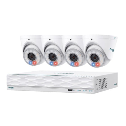 TP-Link Omada T8S4-2T - Omada 8MP Turret PoE Security Camera System with 2TB HDD, 4 Cameras with 16-Channel NVR (Omada Camera)