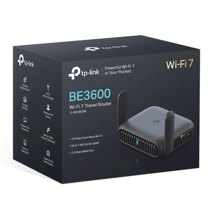TP-Link TL-WR3602BE BE3600 Dual-Band Wi-Fi 7 Portable Travel Router, 2.5G Multi-Gig Connectivity