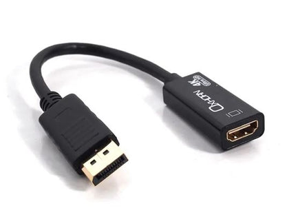 Oxhorn DisplayPort DP  to HDMI Male to Female Adapter 4K@30Hz 3840x2160 Ultra HD HDMI v1.4 Gold plated 15cm Black