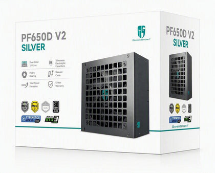 DeepCool PF650D V2 650W  Gamer Storm 80+ Silver/Cybenetics Non-Modular ATX Power Supply, Taiwanese Capacitors, ATX12V V3.1