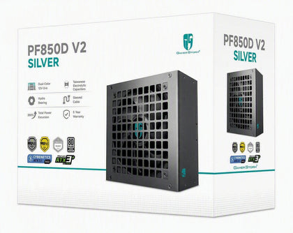 DeepCool PF850D V2 850W Gamer Storm 80+ Silver/Cybenetics Non-Modular ATX Power Supply, Taiwanese Capacitors, ATX12V V3.1