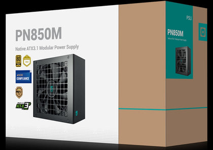 DeepCool PN850M Gamer Storm 850W 80+ Gold Certified Fully Modular ATX Power Supply, 120mm Fan, Japanese Capacitors, DCtoDC, ATX12V V3.1, 100,000 MTB