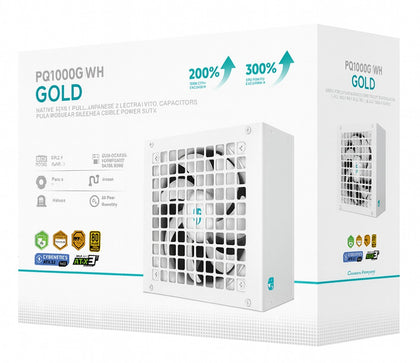 DeepCool PQ1000G WH 1000W Gamer Storm 80+ Gold/Cybenetics Fully Modular ATX Power Supply 120mm Fan, Japanese Capacitors, DC to DC, ATX12V V3.1,