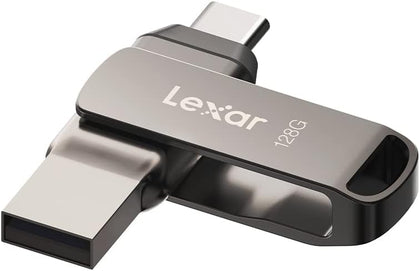 Lexar D400 256GB JumpDrive BL Titanium USB 3.1 Type-C, up to 130MB/s read  transfer content between your USB Type-CTM and Type-A devices.