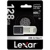 Lexar F35 PRO 128GB JumpDrive Fingerprint USB 3.2 Gen 1, up to 400MB/s read, 300MB/s write  transfer content between your USB Type-CTM and Type-A devi