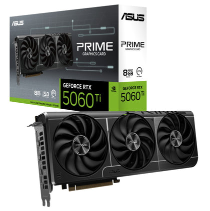 ASUS nVidia GeForce PRIME-RTX5060TI-8G RTX 5060 Ti 8GB GDDR7  2572MHz Boost Clock, RAM 28Gbps, 759 AI TOPs, Digital Max Resolutio