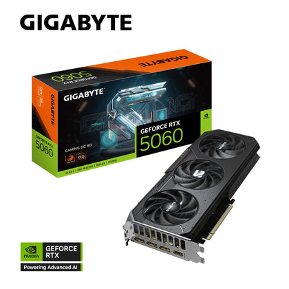 Gigabyte GeForce RTX™ 5060 GAMING OC 8G, 2595 MHz, CUDA 3840, 28 Gbps. GDDR7, 128 bit PCI-E 5.0, PSU 500W, DisplayPort 2.1b *3 HDMI 2.1b x1