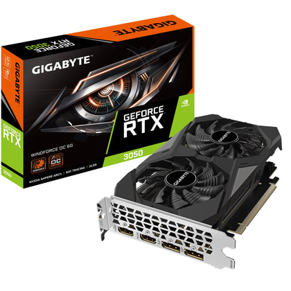 Gigabyte nVidia GeForce RTX 3050 WINDFORCE OC 6G 1.0 GDDR6 Video Card, 14000 MHz PCI-E 4.0, 2x DP 1.4, 2x HDMI 2.1