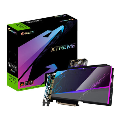 Gigabyte AORUS GeForce RTX™ 4070 Ti 12GB XTREME WATERFORCE WB, 2700 MHz, CUDA 7680, 21 Gbps, GDDR6X, 192 bit, PCI-E 4.0, PSU 750W, HDMI 2.1a *1