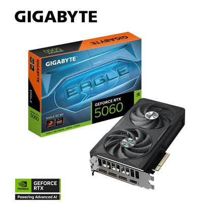 Gigabyte GeForce RTX™ 5060 EAGLE OC 8G, 2550 MHz, CUDA 3840, 28 Gbps, GDDR7,  128 bit, PCI-E 5.0, PSU 450W, DisplayPort 2.1b *3 HDMI 2.1b x1
