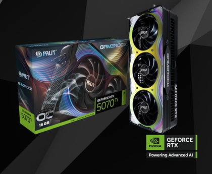 PALIT RTX5070Ti GAMEROCK 16GB OC GDDR7  256bit 3-DP HDMI NE7507TH19T2-GB2030G