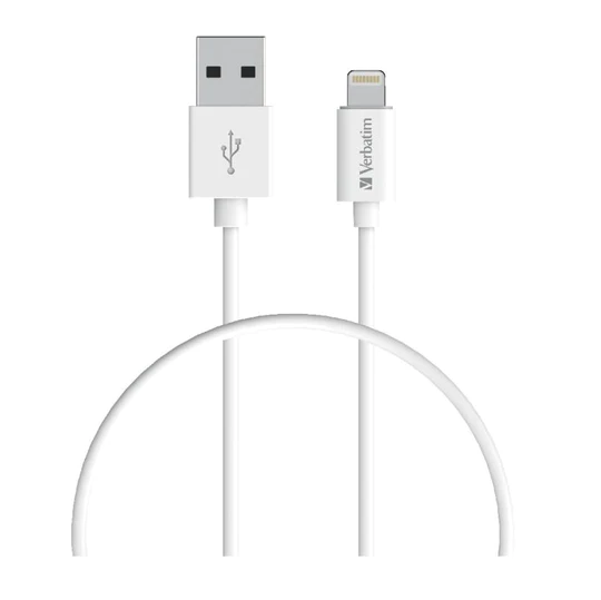 Verbatim Charge Sync Lightning Cable 1m White - Lightning to USB-A - Goodmayes Online