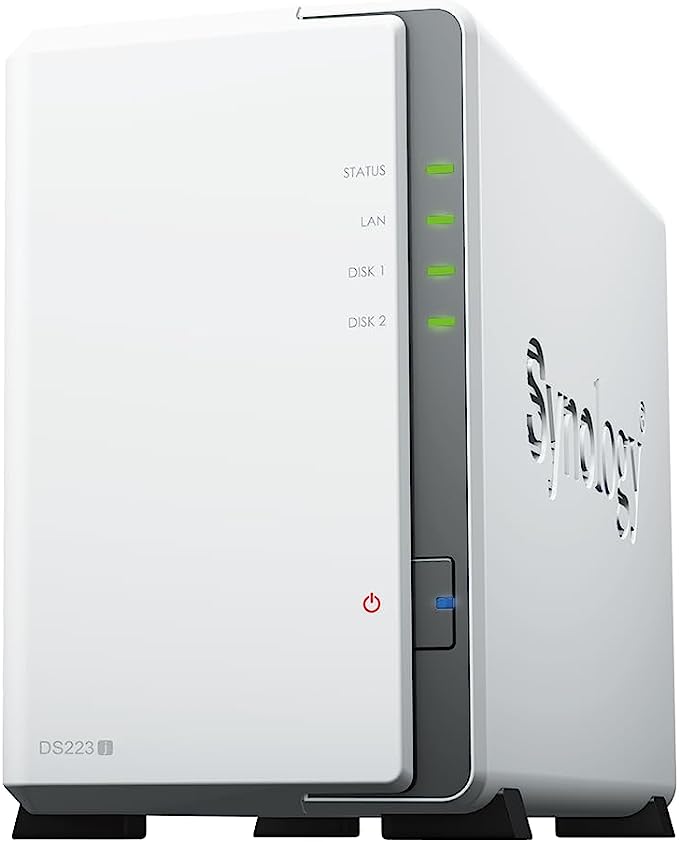 Synology DiskStation DS223J 2-Bay 3.5' SATA HDD/ 2.5' SATA SSD/  4-core 1.7 GHz  / 1 GB DDR4 non-ECC / 2-year hardware warranty, extendable to 4 years