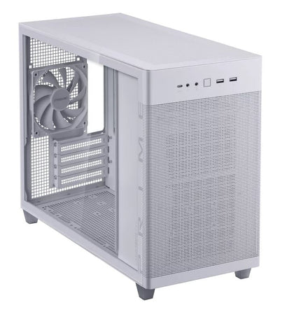 ASUS Prime AP201 Tempered Glass White MicroATX Case, Tool-free Side Panels, ATX PSUs Up To 180mm, 360mm Coolers Support, Graphic Cards Up To 338mm