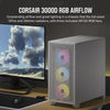Corsair Carbide Series 3000D RGB Solid Steel Front ATX Tempered Glass White, 3x AR120 RGB Fans & Adapter pre-installed. USB 3.0 x 2, Audio I/O. Case