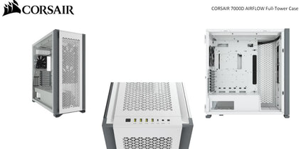 Corsair Obsidian 7000D AF Tempered Glass Mini-ITX, M-ATX, ATX, E-ATX Tower Case, USB 3.1 Type C, 10x 2.5', 6x 3.5' HDD. White (LS) Corsair