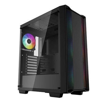 DeepCool CC560 ARGB Mid-Tower Case Full-Sized Tempered Glass Window, 4 x Pre-installed A-RGB Fans 120mm, 2x 3.5' Drive Bays,7 Expansion Slots DEEPCOOL