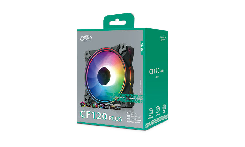 DeepCool CF 120 PLUS 3 in 1 (3-Pack) Customisable Addressable RGB LED Lighting 3 PACK DEEPCOOL