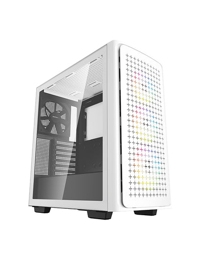 DeepCool CK560 White Mid-Tower Computer Case, Tempered Glass Panel. High-Airflow, 4 x Pre-Installed Fans, Spacious For Large GPUs DEEPCOOL