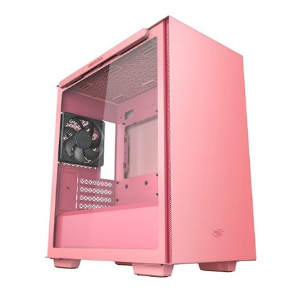 DeepCool MACUBE 110 Pink Minimalistic Micro-ATX Case, Magnetic Tempered Glass Panel, Removable Drive Cage, Adjustable GPU Holder, 1xPreinstalled Fan DEEPCOOL