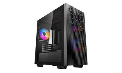 DeepCool MATREXX 40 FS Micro-ATX Case, 3xTri-Color LED Fans, Tempered Glass Panel, Mesh Top and Front Panel, Better Airflow for Cooling Support DEEPCOOL