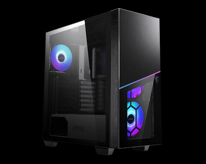 MSI MPG SEKIRA 100R Mid-Tower Case, Supports E-ATX / ATX / M-ATX / Mini ITX, 2x USB 3.2, 1x USB-C, 1x Audio, 1x Mic, ATX Power Supply MSI