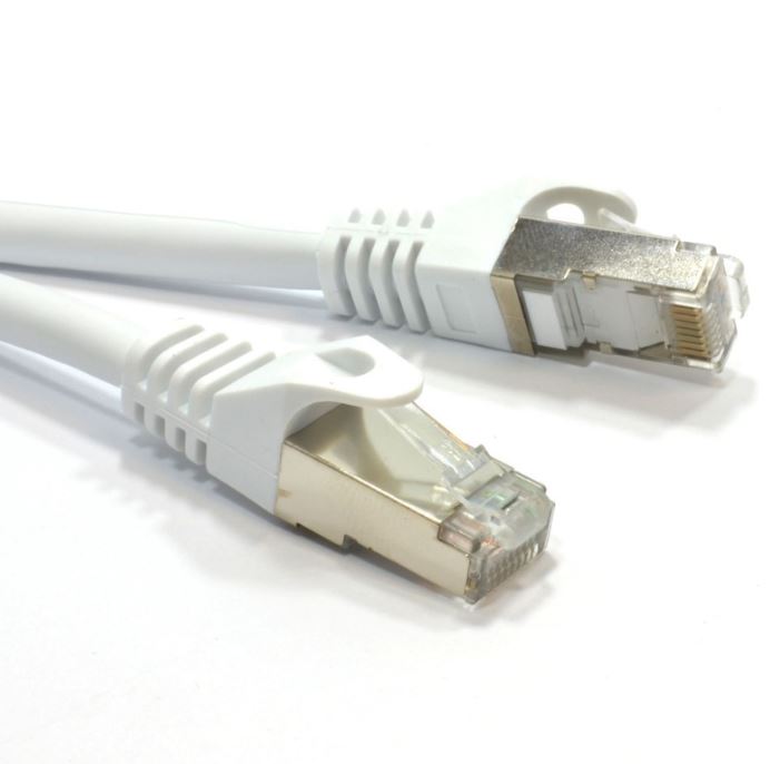 Astrotek CAT6A Shielded Cable 10m Grey/White Color 10GbE RJ45 Ethernet Network LAN S/FTP LSZH Cord 26AWG PVC Jacket Astrotek